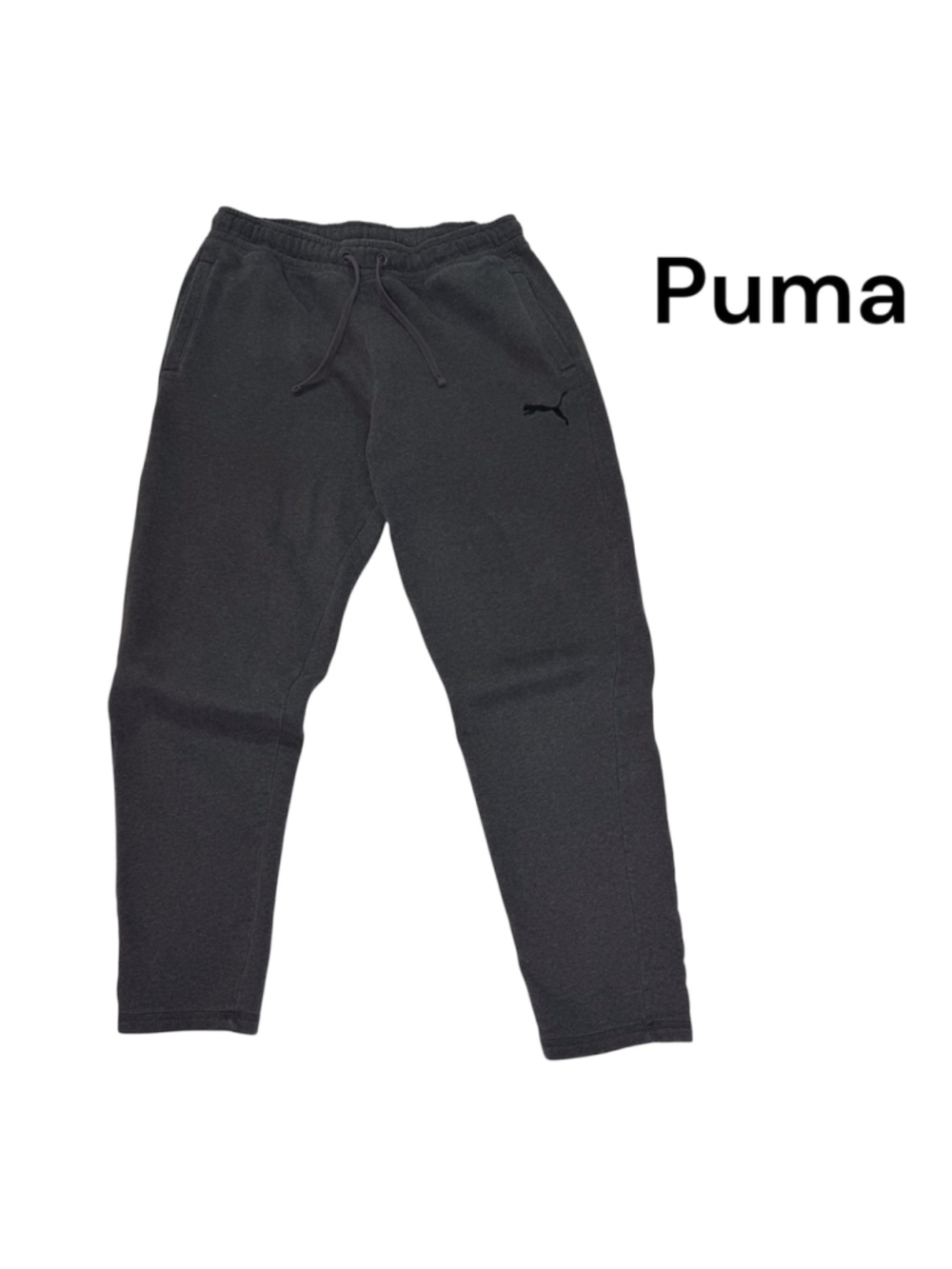 Puma Men's Gray Sweatpants Joggers Large Drawstring Elastic Waist Warm Comfy